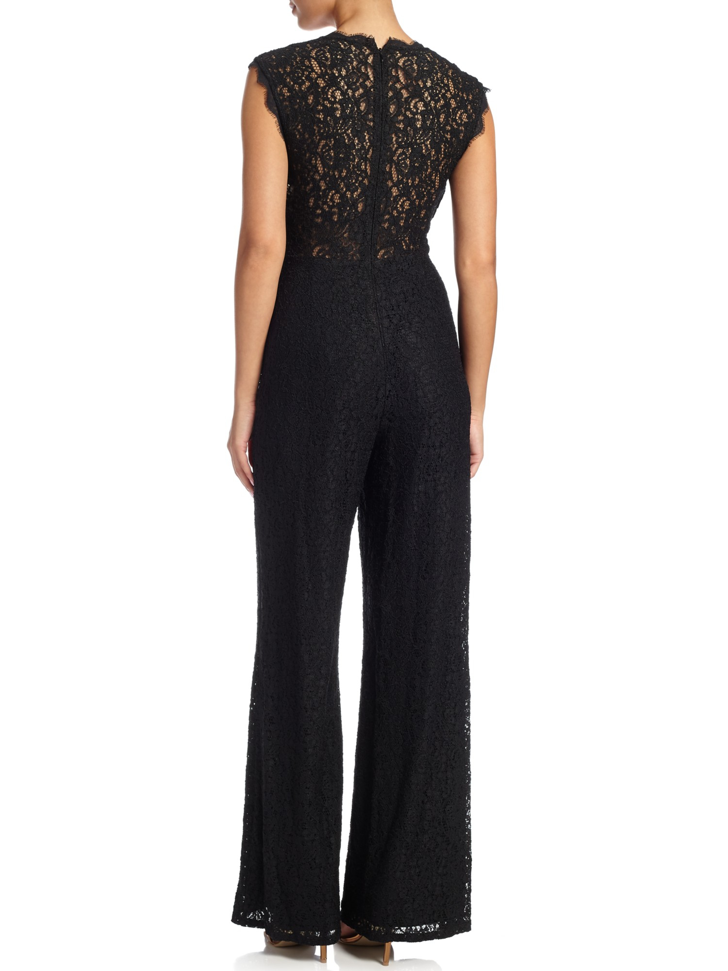 adrianna papell lace jumpsuit