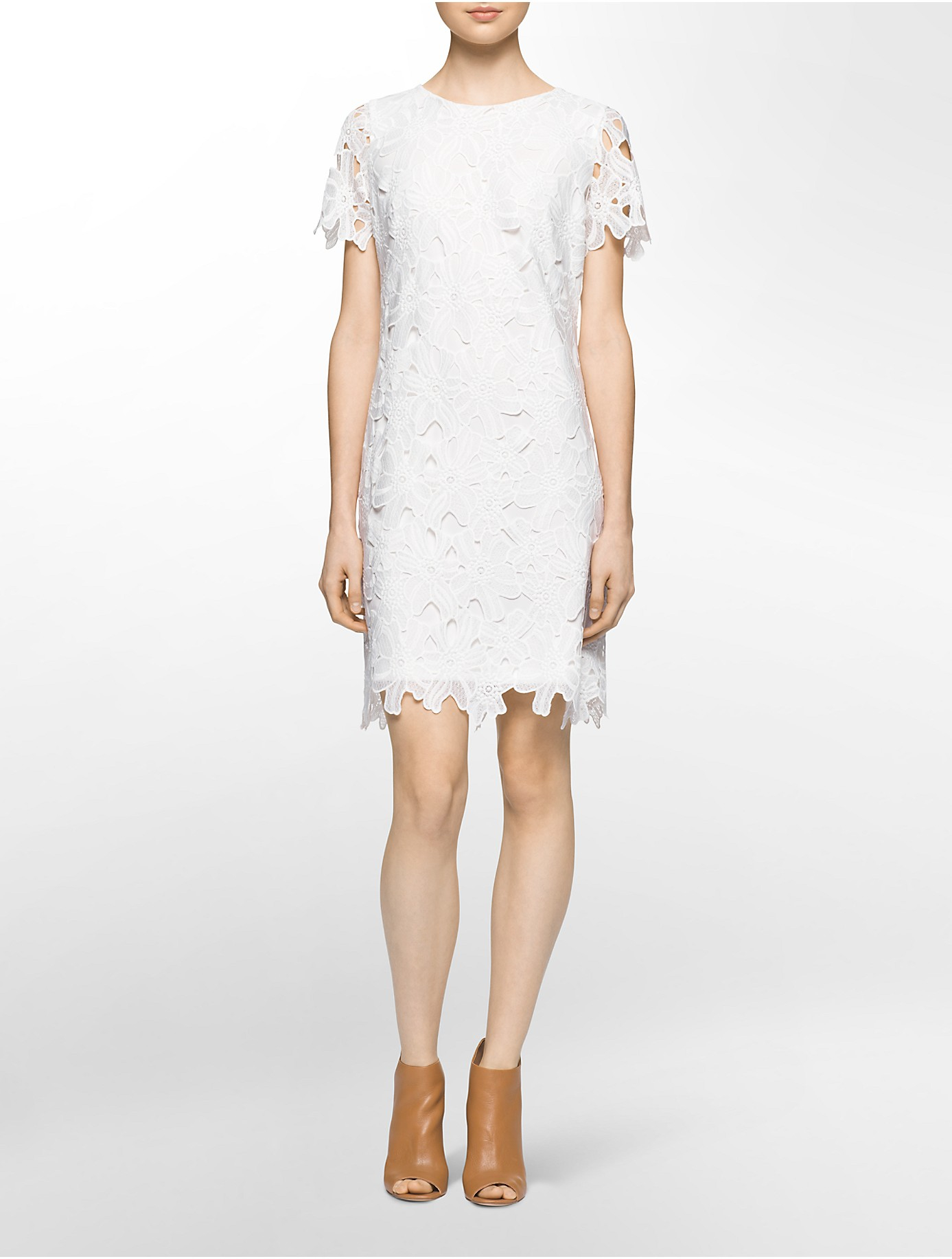 calvin klein floral shift dress