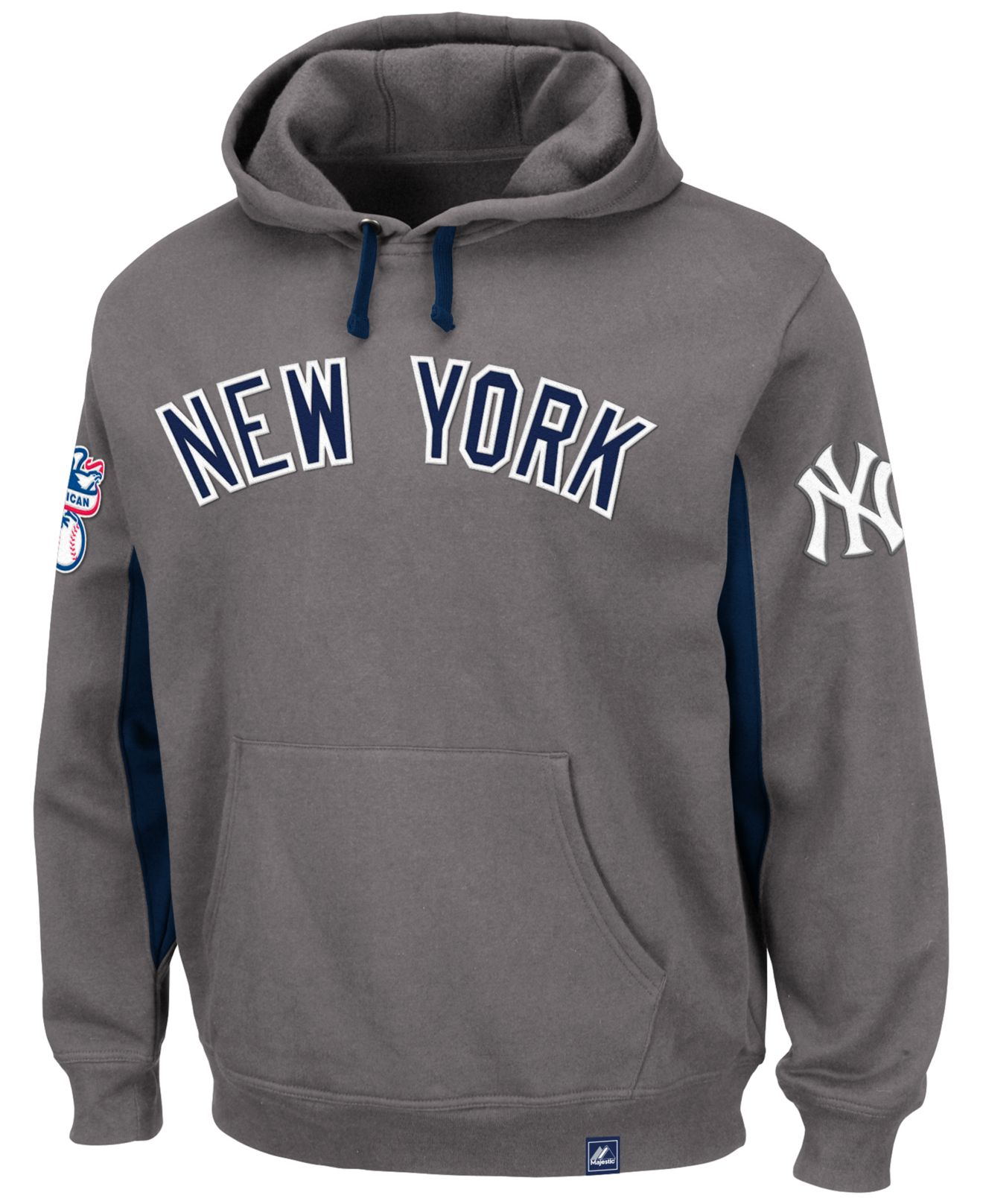 Majestic Men'S New York Yankees Major Play Hoodie in Charcoal (Gray
