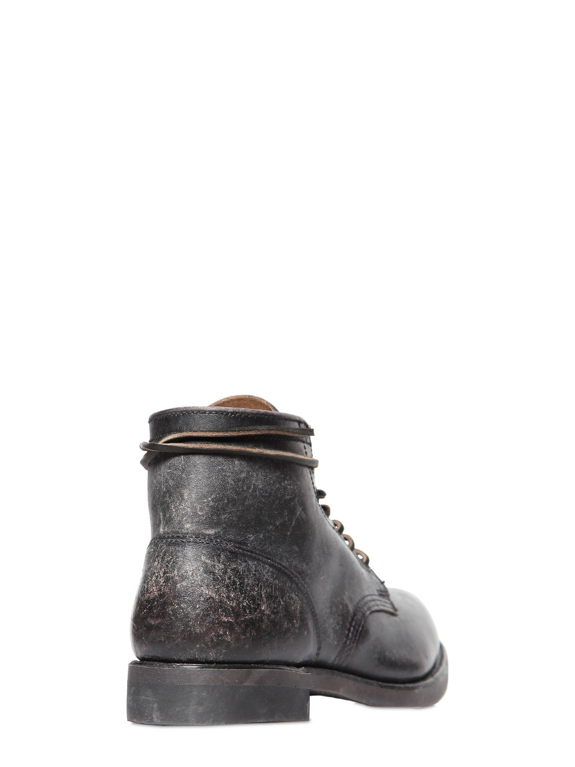 stone washed leather boots