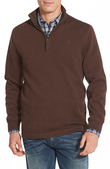Timberland 'canoe River' Quarter Zip Pullover in Brown for Men (COFFEE ...