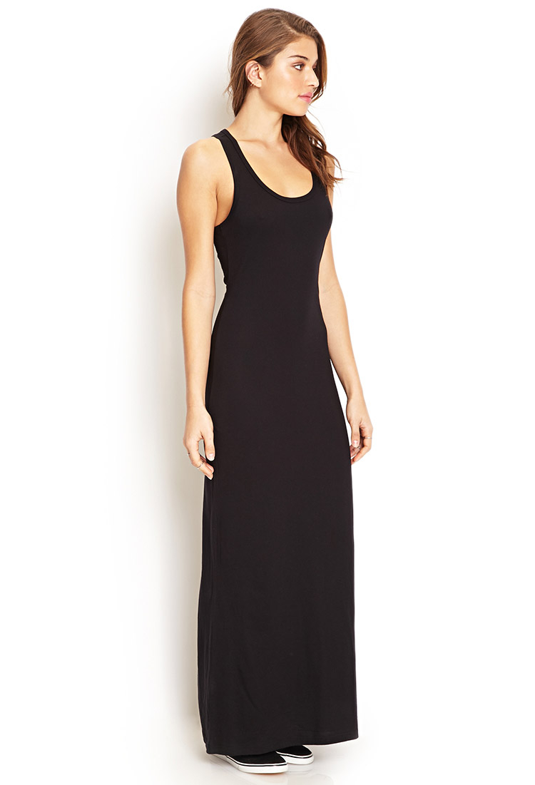 Forever 21 Solid Racerback Maxi Dress ...