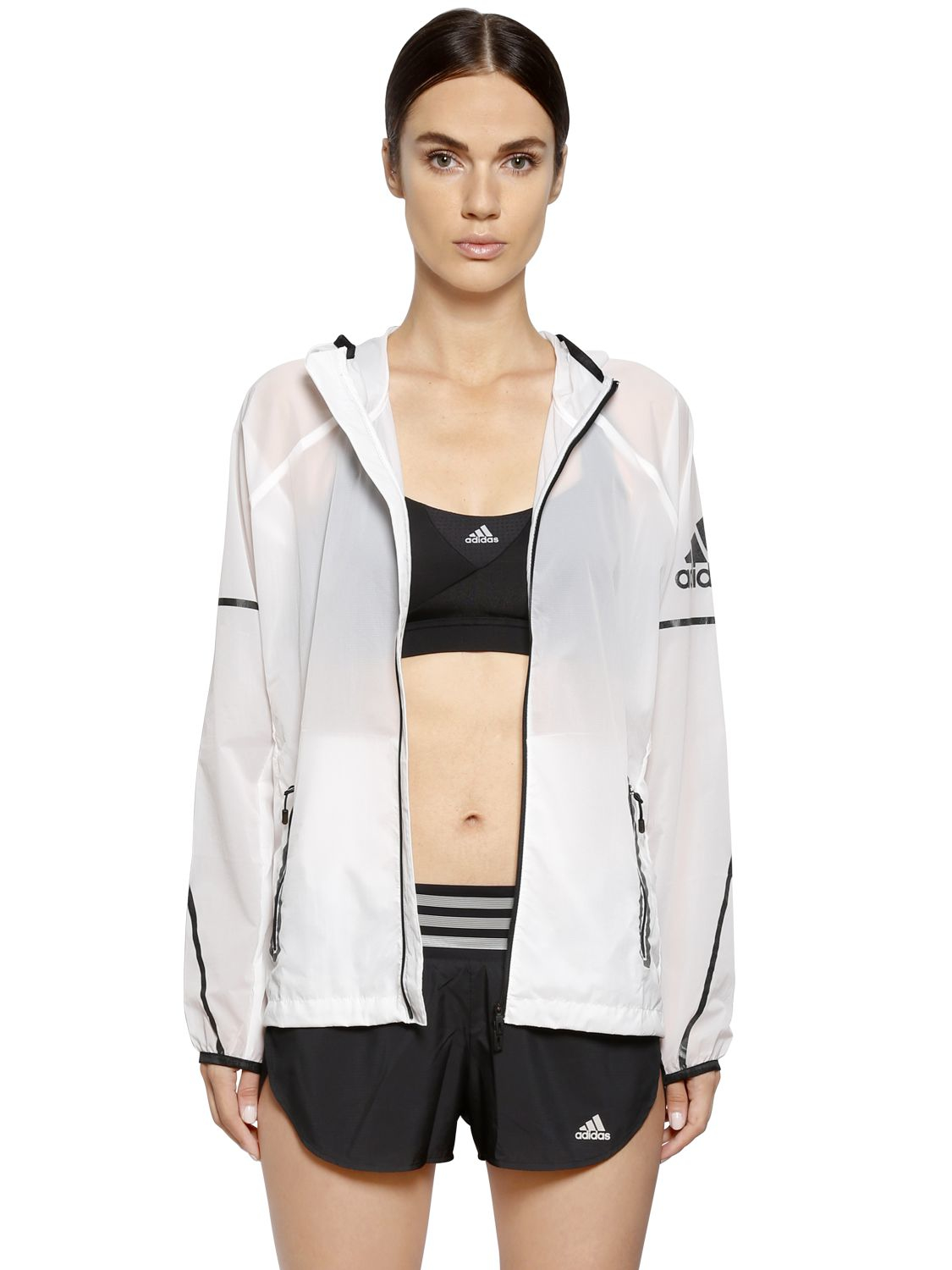 white adidas zip up jacket