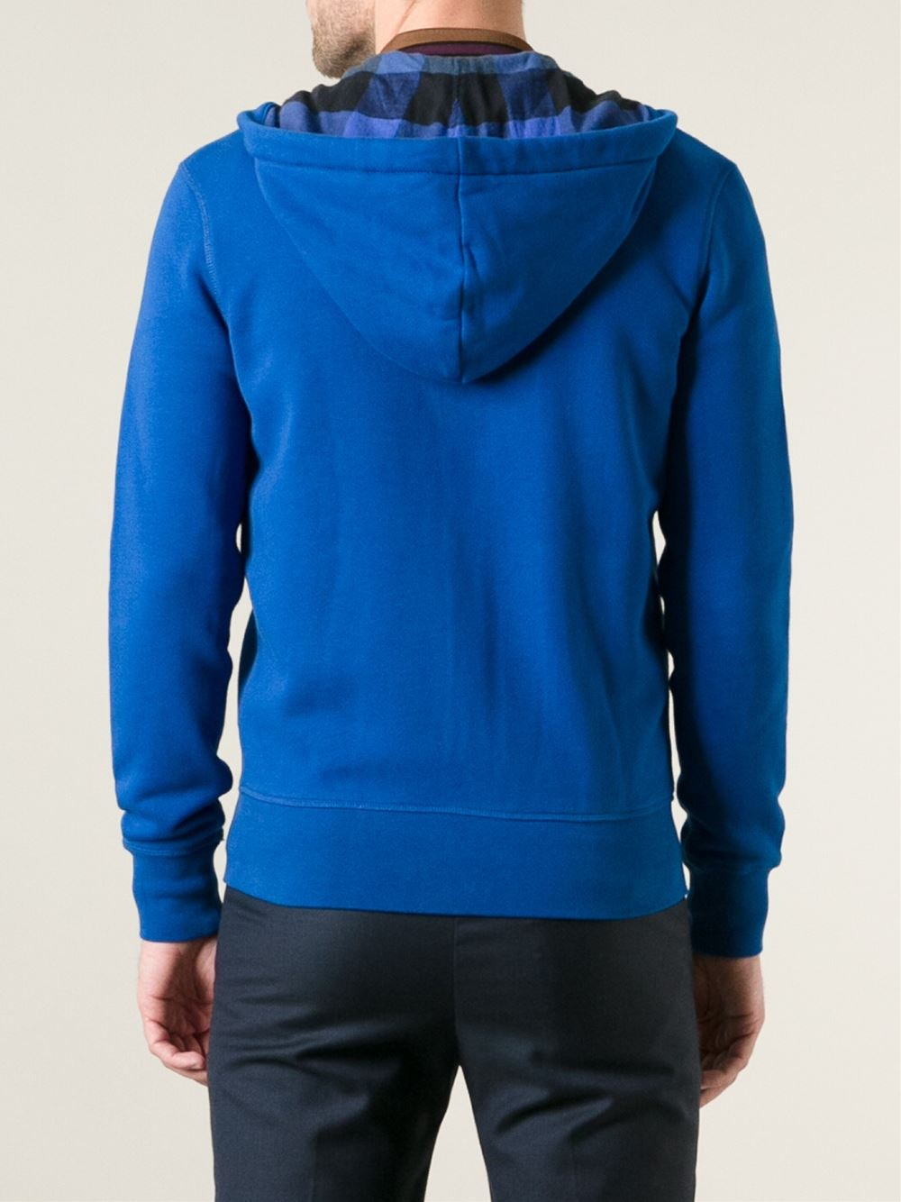 Burberry Brit Zipped Hoodie in Blue for Men | Lyst