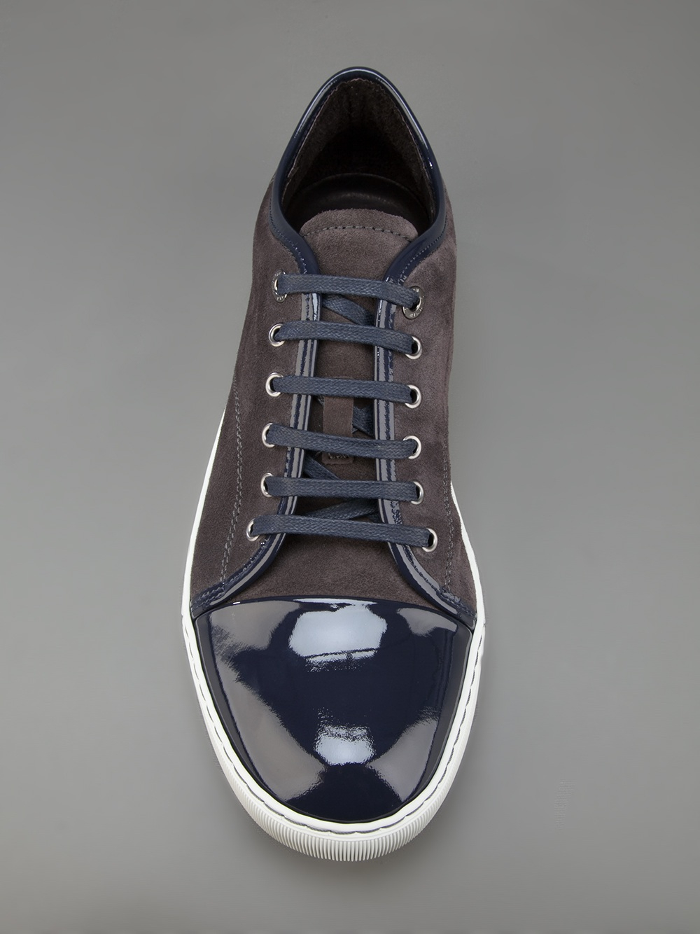 Lanvin Patent Toe Cap Sneaker in Grey (Gray) for Men | Lyst