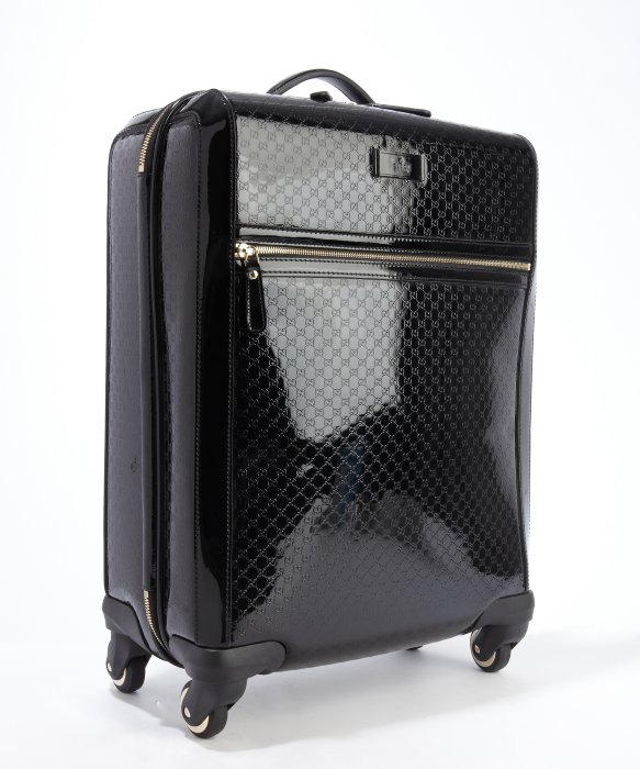 Lyst Gucci Black Ssima Leather Roll Away Spinner Carryon Luggage in