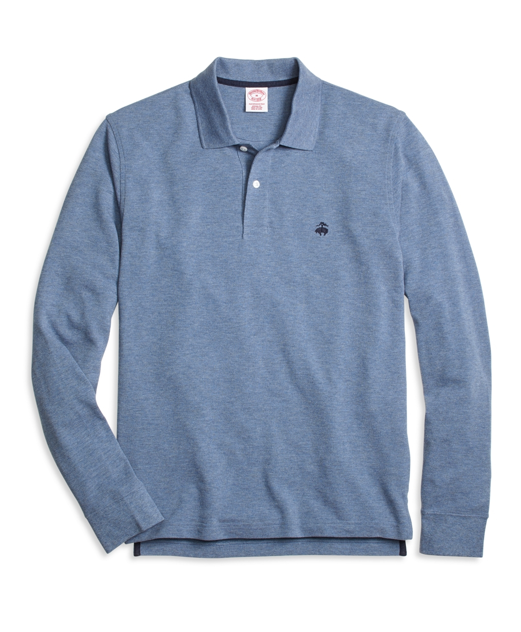 Brooks brothers Original Fit Longsleeve Heathered Polo Shirt in Blue