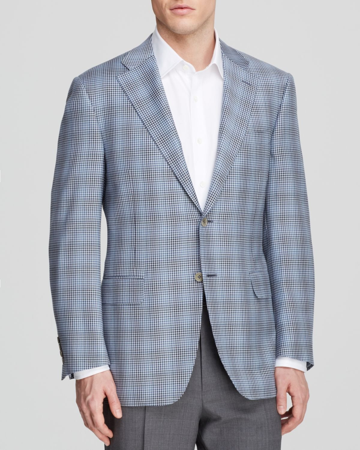 Canali Gingham Wool Sport Coat - Classic Fit in Blue for Men (Blue/Navy ...