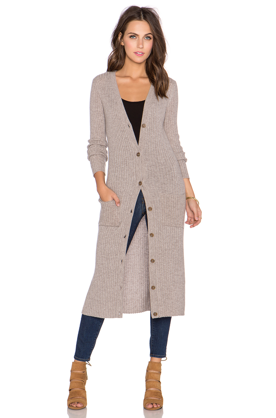 ribbed maxi cardigan