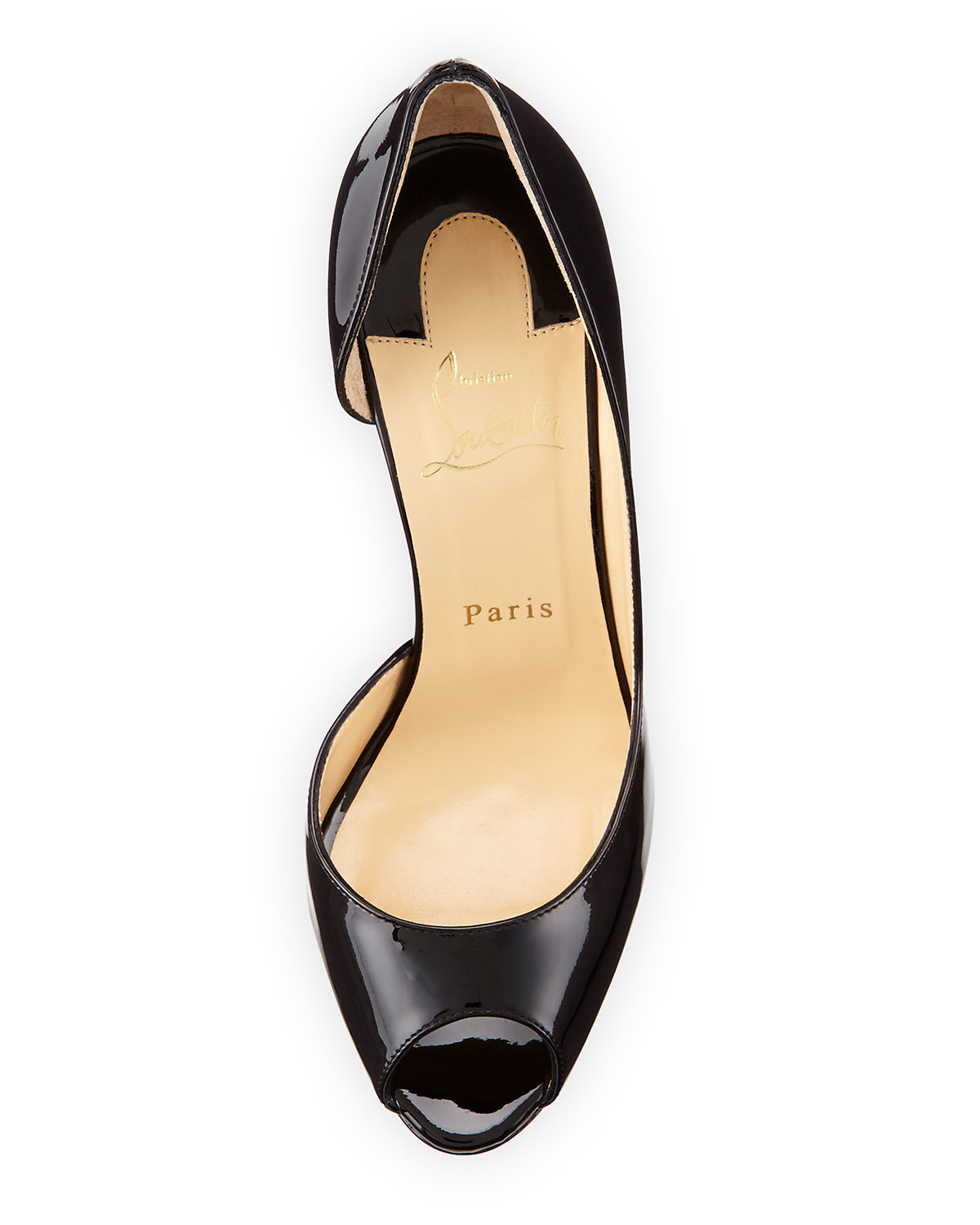 Christian louboutin Demi You Peep-Toe Leather Red-Sole Pump in ...