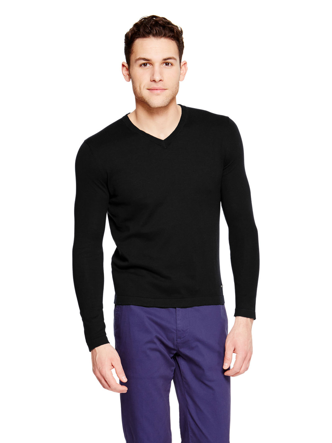 Dkny V-Neck Cotton Sweater in Black for Men | Lyst