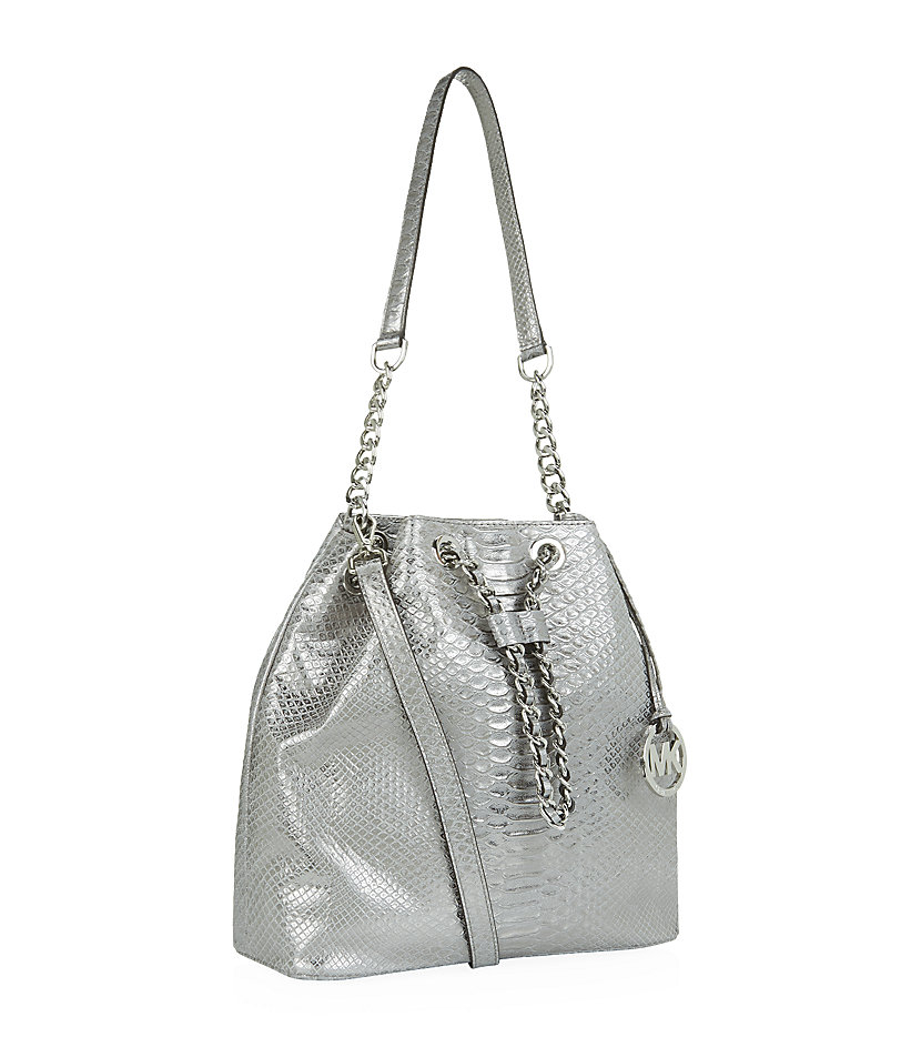 Michael michael kors Large Frankie EmbossedLeather Shoulder Bag in