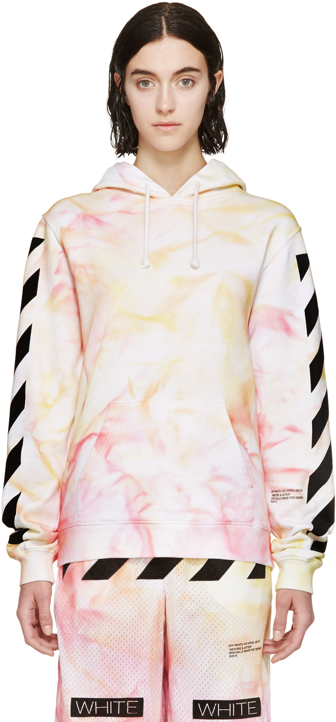 Off-White c/o Virgil Abloh Ssense Exclusive Pink And Yellow Tie_dye Hoodie  | Lyst