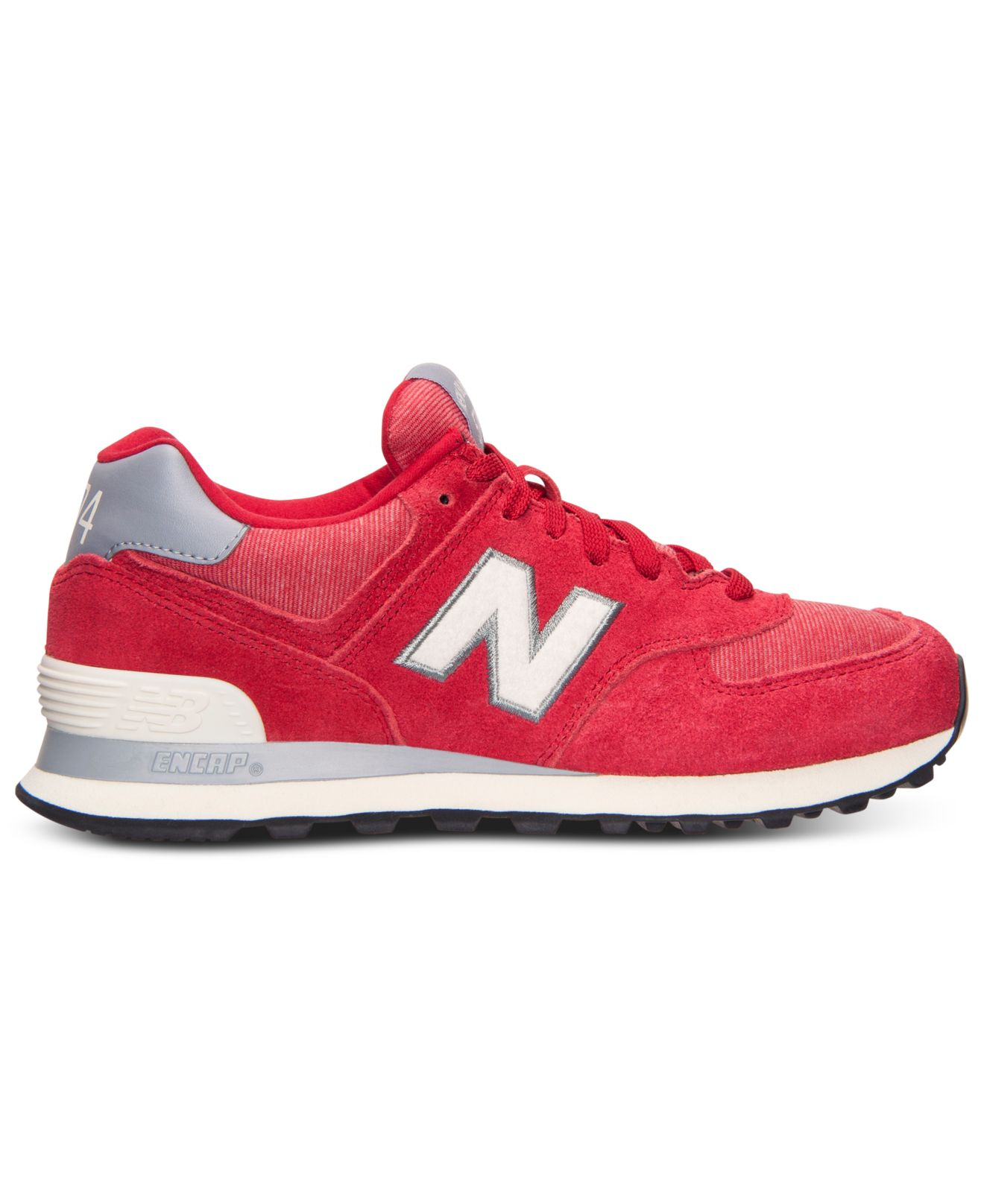 New balance Women'S 574 Pennant Casual Sneakers From Finish Line in Red ...