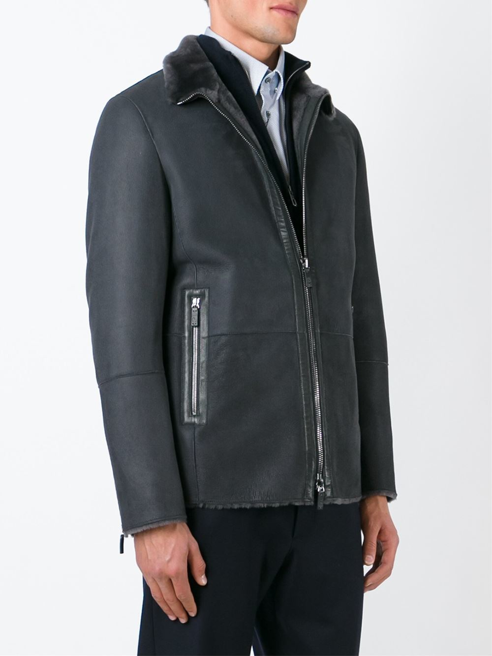 emporio armani shearling jacket