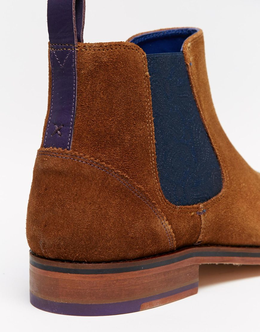 Ted Baker Camroon Suede Chelsea Boots in Brown for Men - Lyst