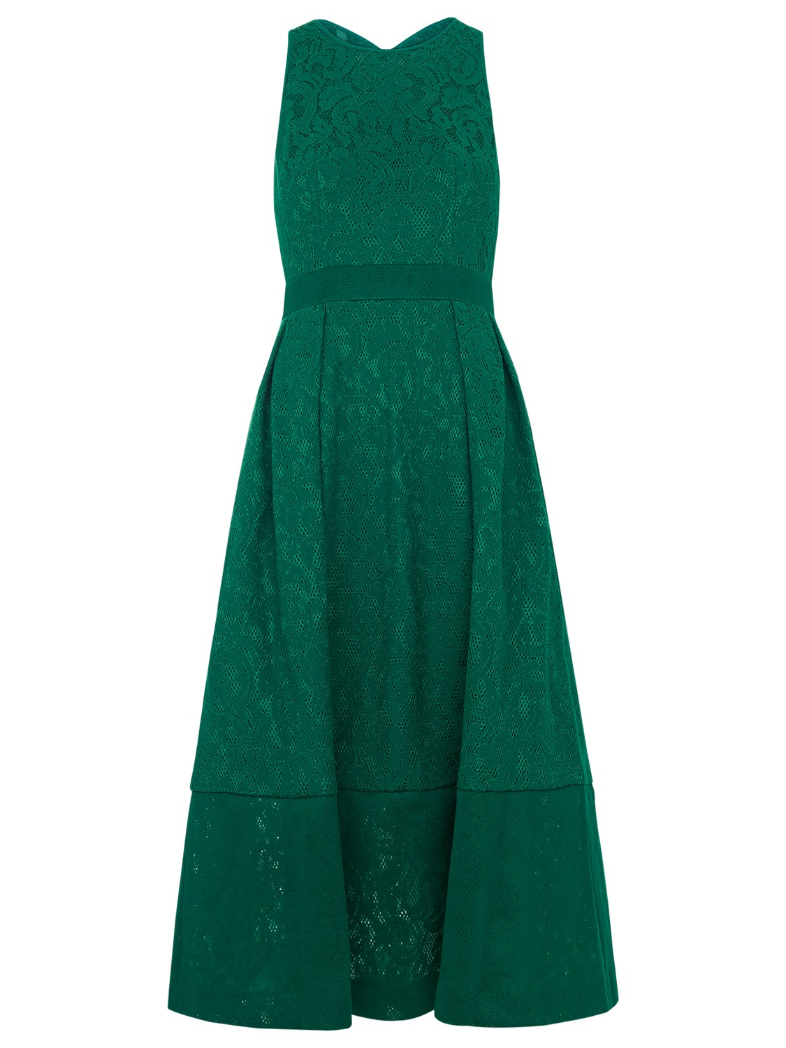 Whistles Bonded Lace Dress in Green - Lyst