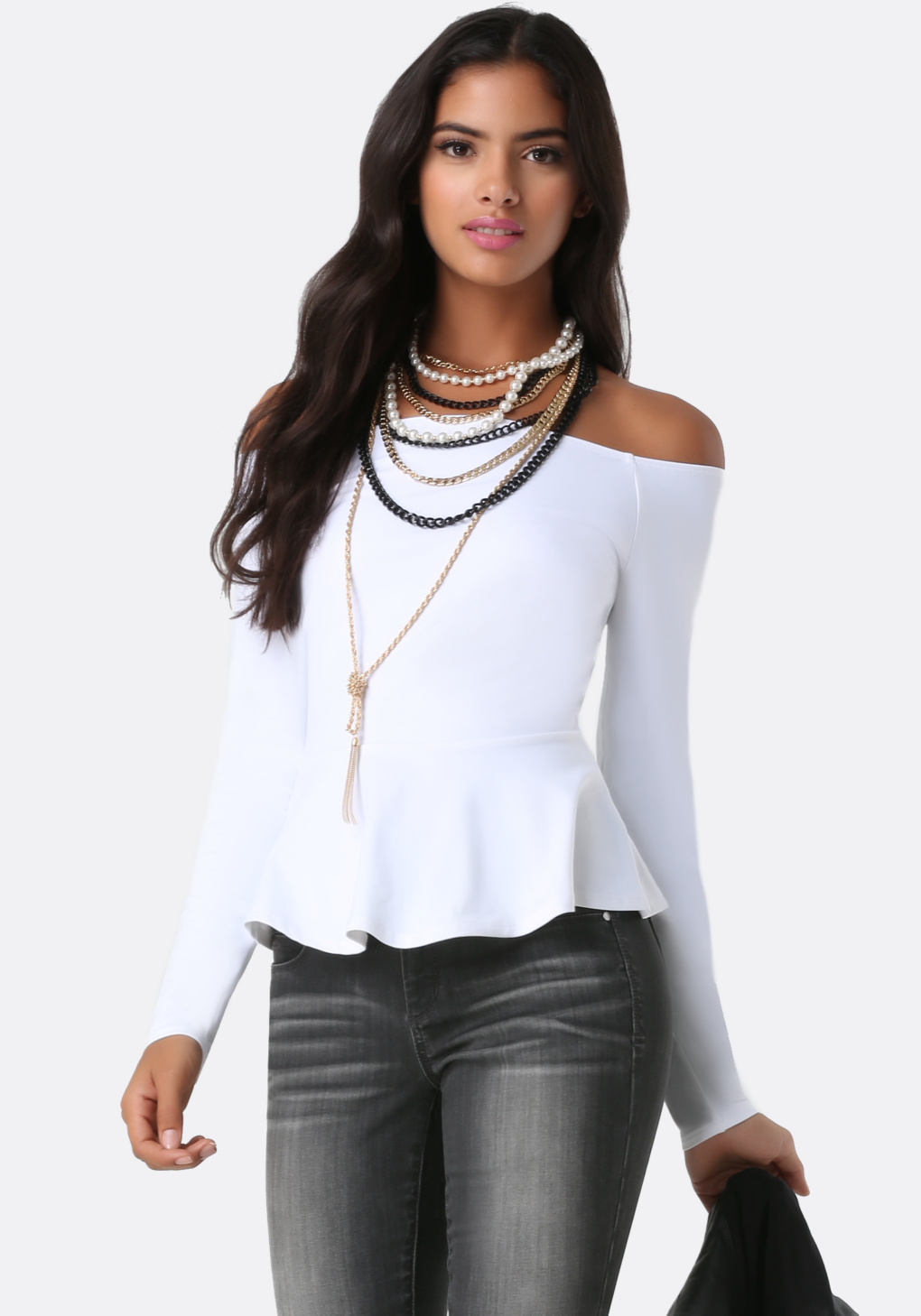 White Off The Shoulder Peplum Top Clearance, 57% OFF | larrierecuisine.com