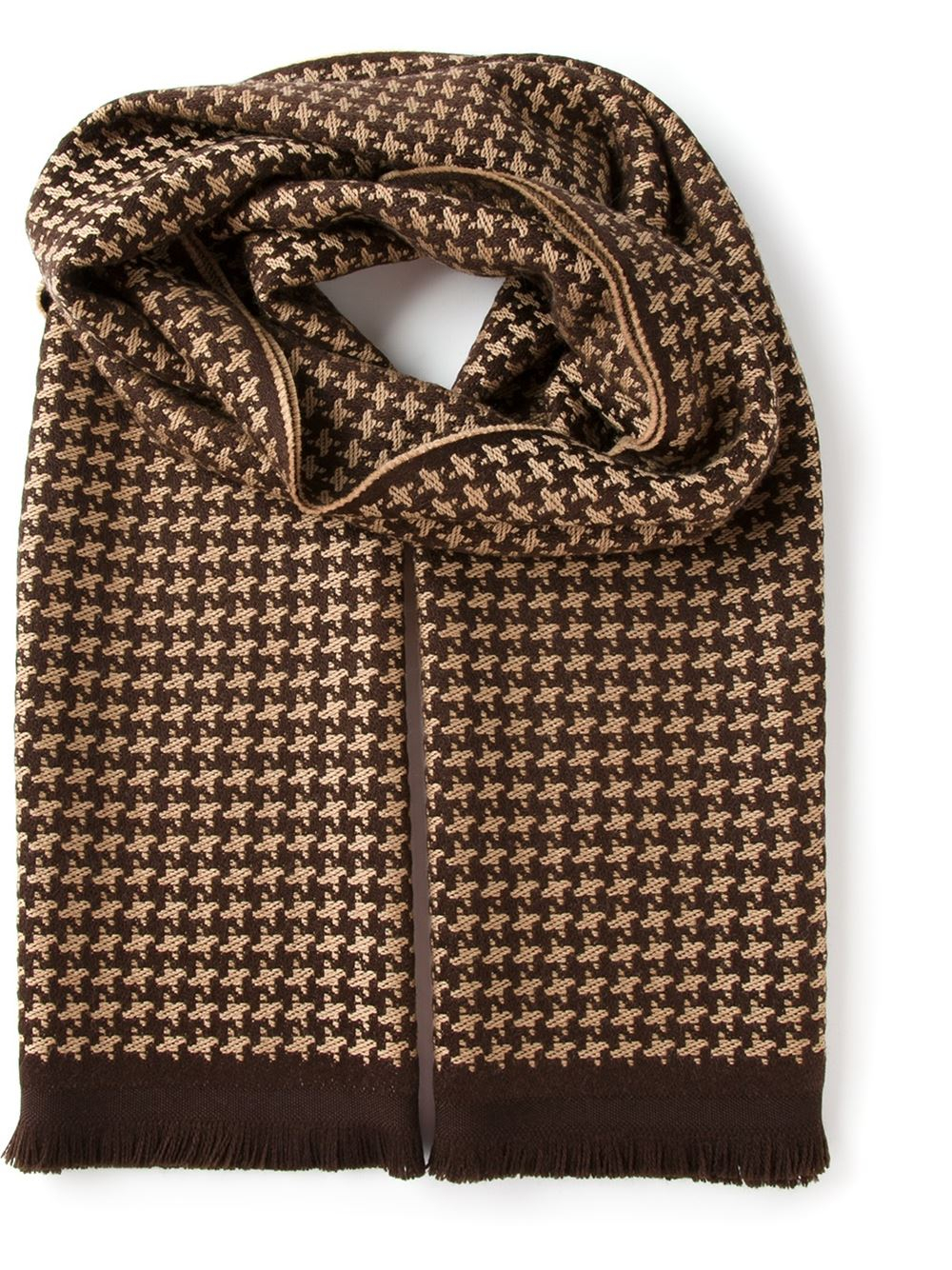 Givenchy Houndstooth Scarf in Brown for Men Lyst