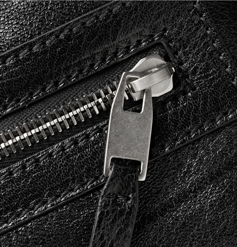 Balenciaga Clip L Grained-leather Pouch in Black for Men - Lyst