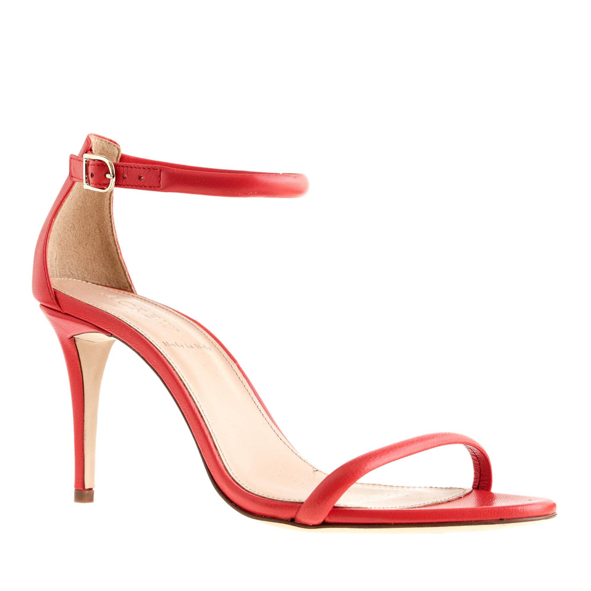 J.crew Strappy High-heel Sandals in Red | Lyst