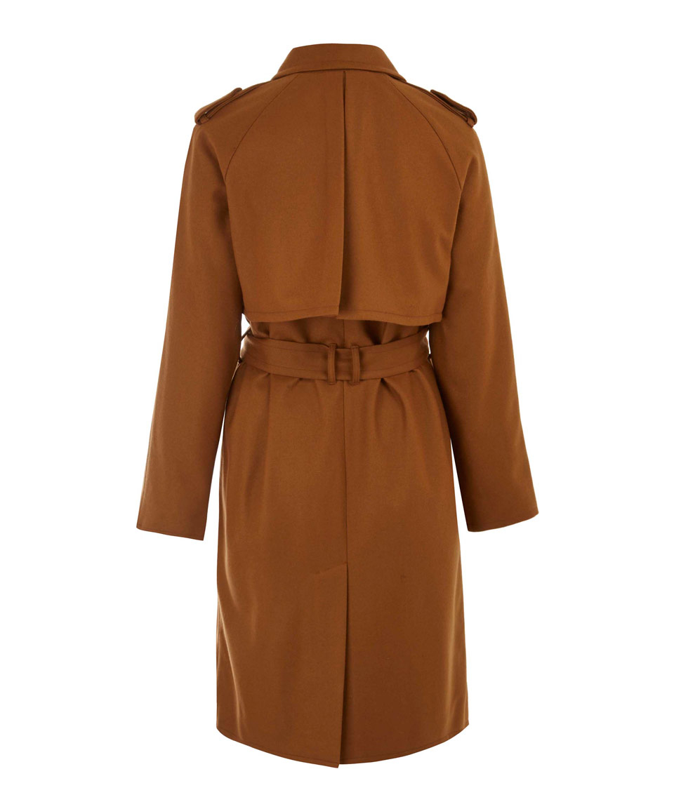 Lyst Ymc Brown Wool Trench Coat in Brown