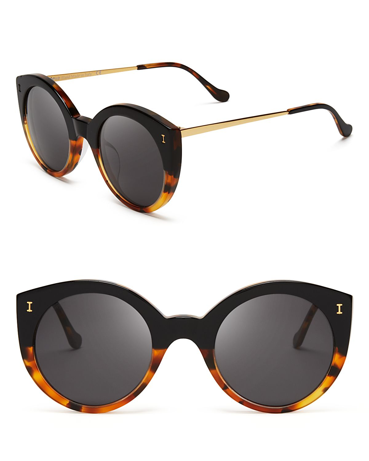 Illesteva Palm Beach Sunglasses in Brown (Black Tortoise/Gray) Lyst