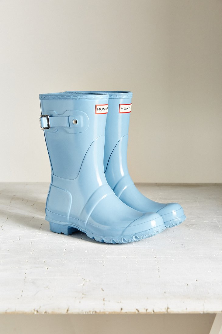 light blue hunter rain boots