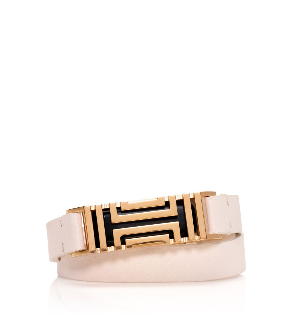 Tory Burch For Fitbit Fret DoubleWrap Bracelet in Beige (LIGHT OAK