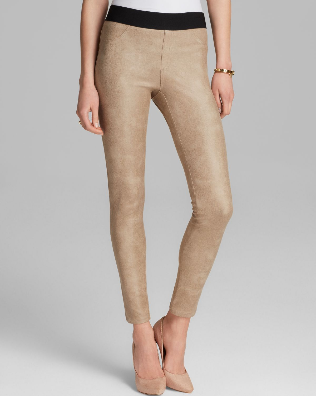 Faux Leather Leggings Beige  International Society of Precision