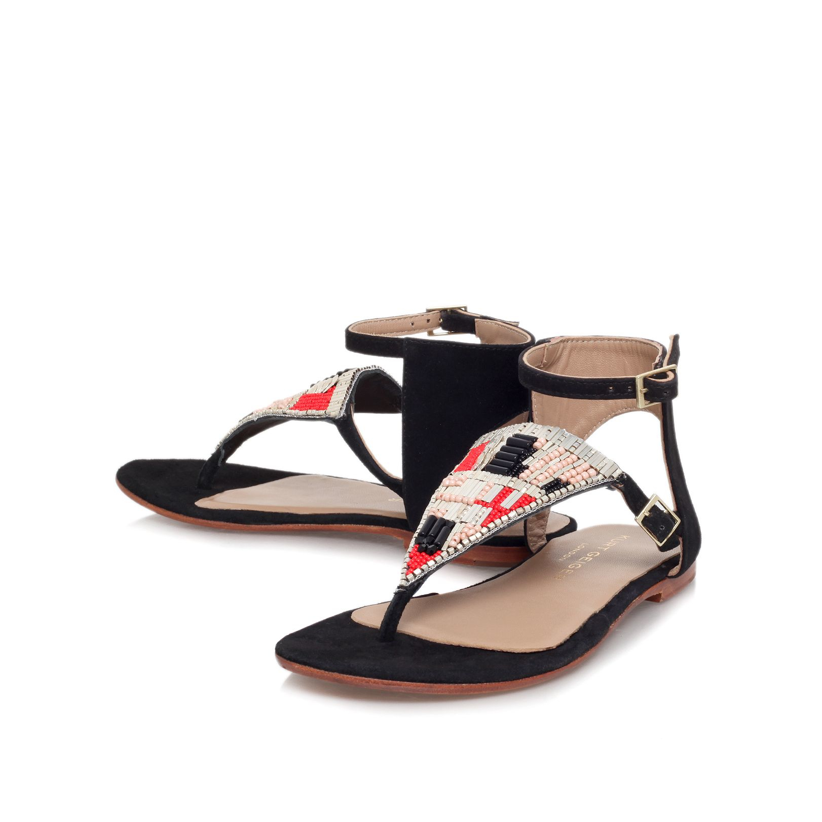 Kurt Geiger Sahar flat embellished sandals. Sandals. Synthetic. Upper ...