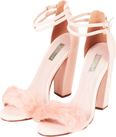 Topshop Rabbit Faux Fur Fluffy Sandals in Pink | Lyst