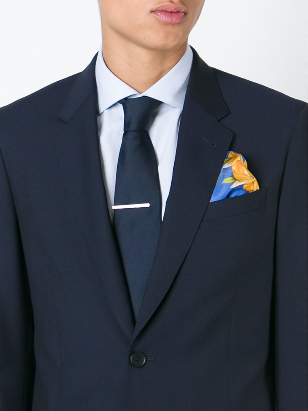 Lyst Kiton Floral Print Pocket Scarf in Blue for Men