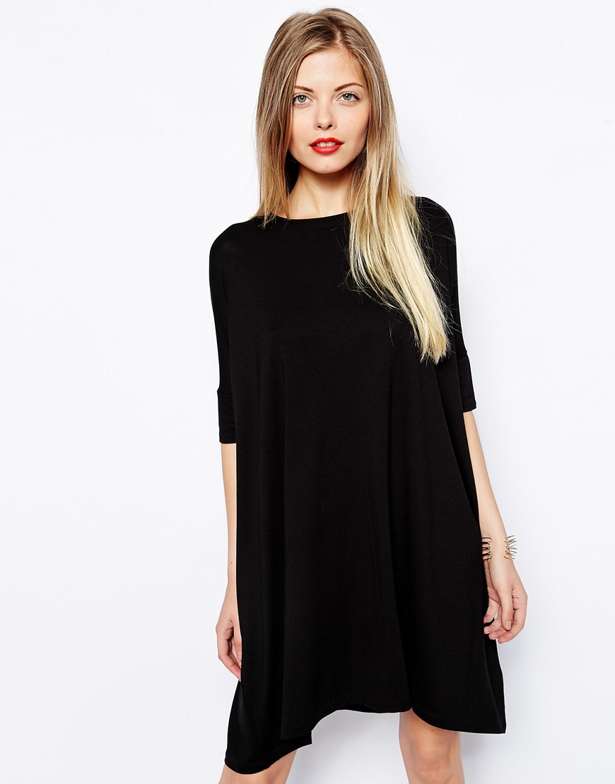 Asos The T-shirt Dress in Black | Lyst