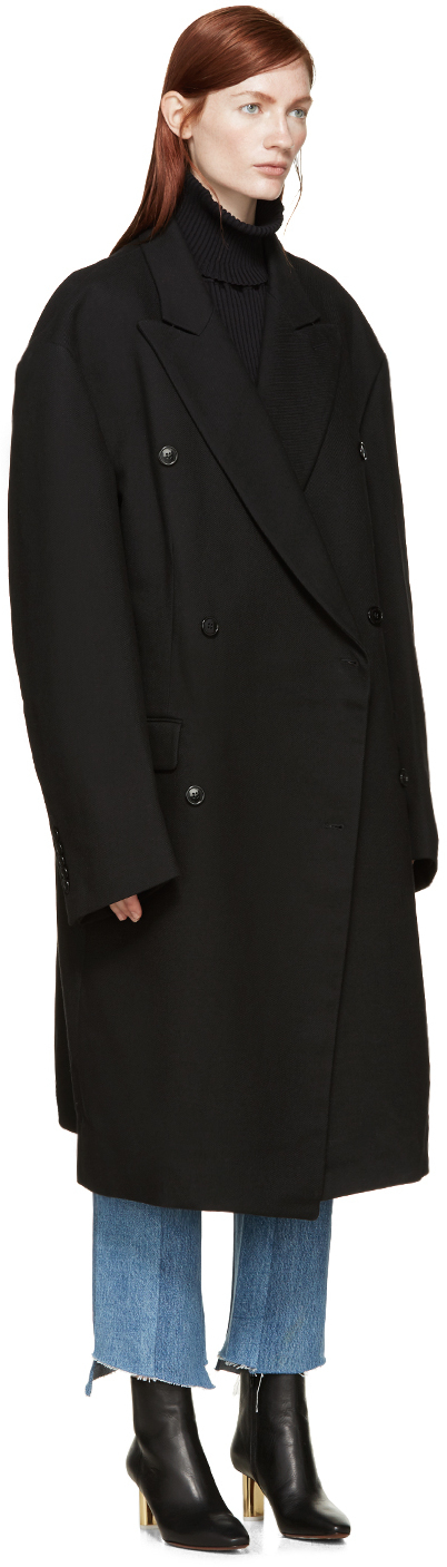 oversized black wool coat