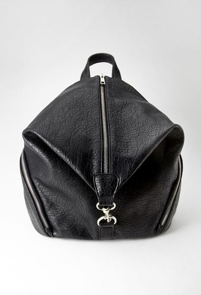 Forever 21 Pebbled Zip-Front Backpack in Black