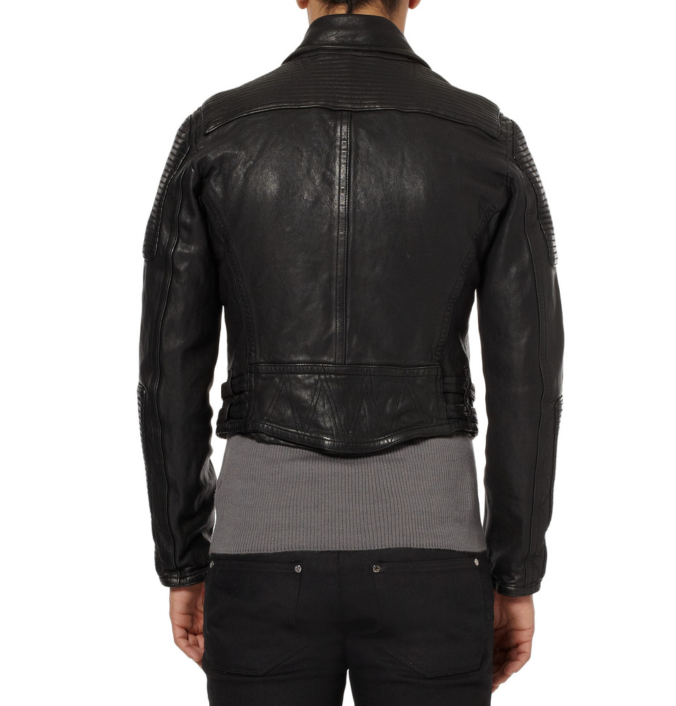 Lyst - Burberry brit Leather Biker Jacket in Black for Men