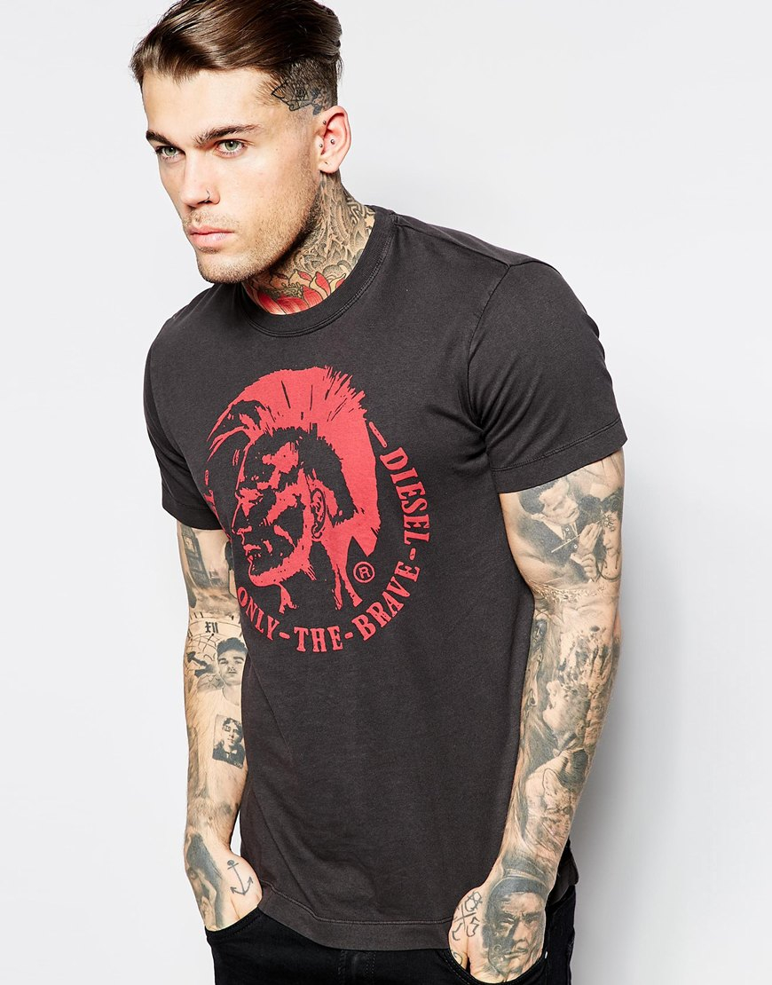 Diesel T-shirt T-ulysse Mowhawk Print in Black for Men | Lyst