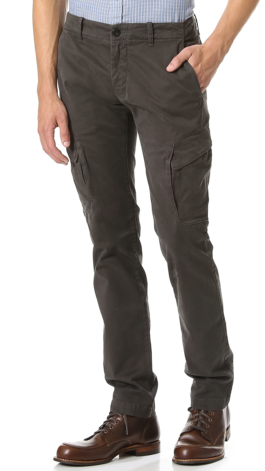 Stone island Skinny Cargo Pants in Brown for Men | Lyst