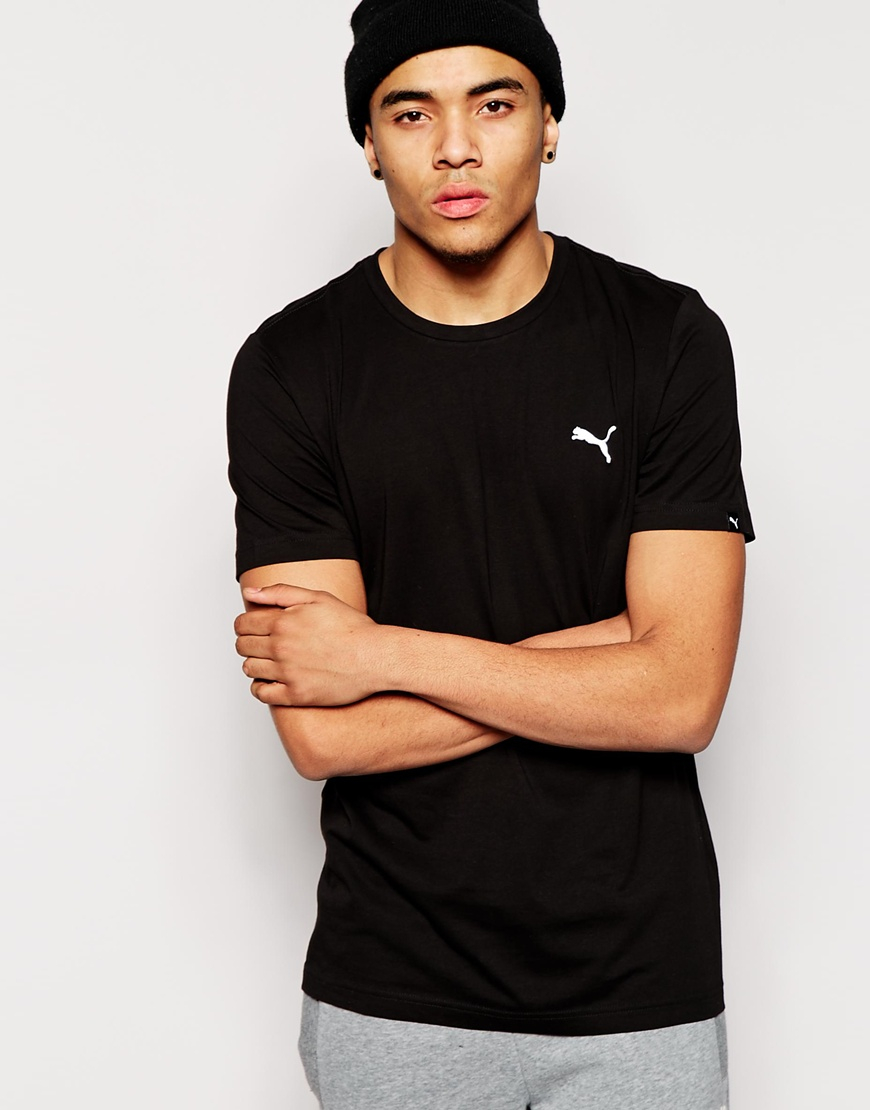 T-Shirt With Small Logo in Black Men | Lyst