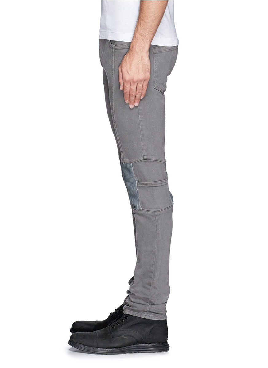 Helmut Lang 'moto' Ribbed Stretch Panel 