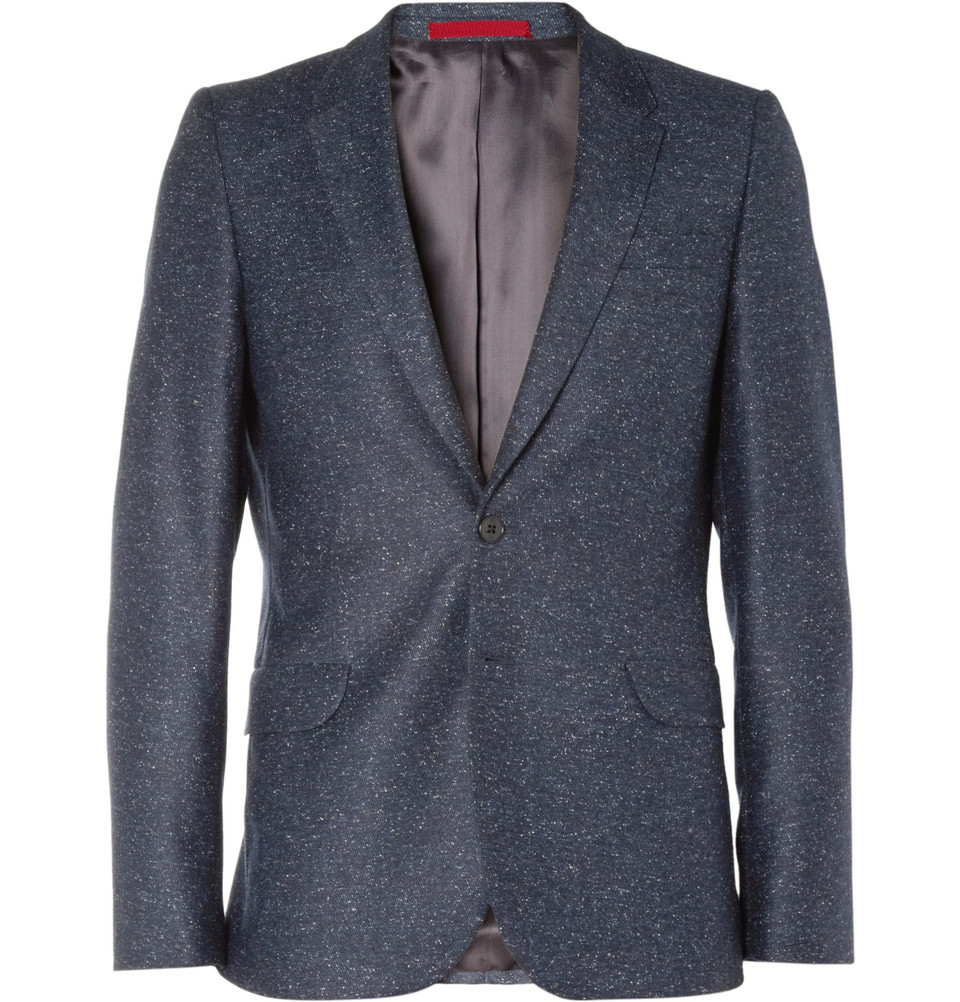 PS by Paul Smith Navy Flecked Wool-Blend Suit Jacket in Blue for Men - Lyst