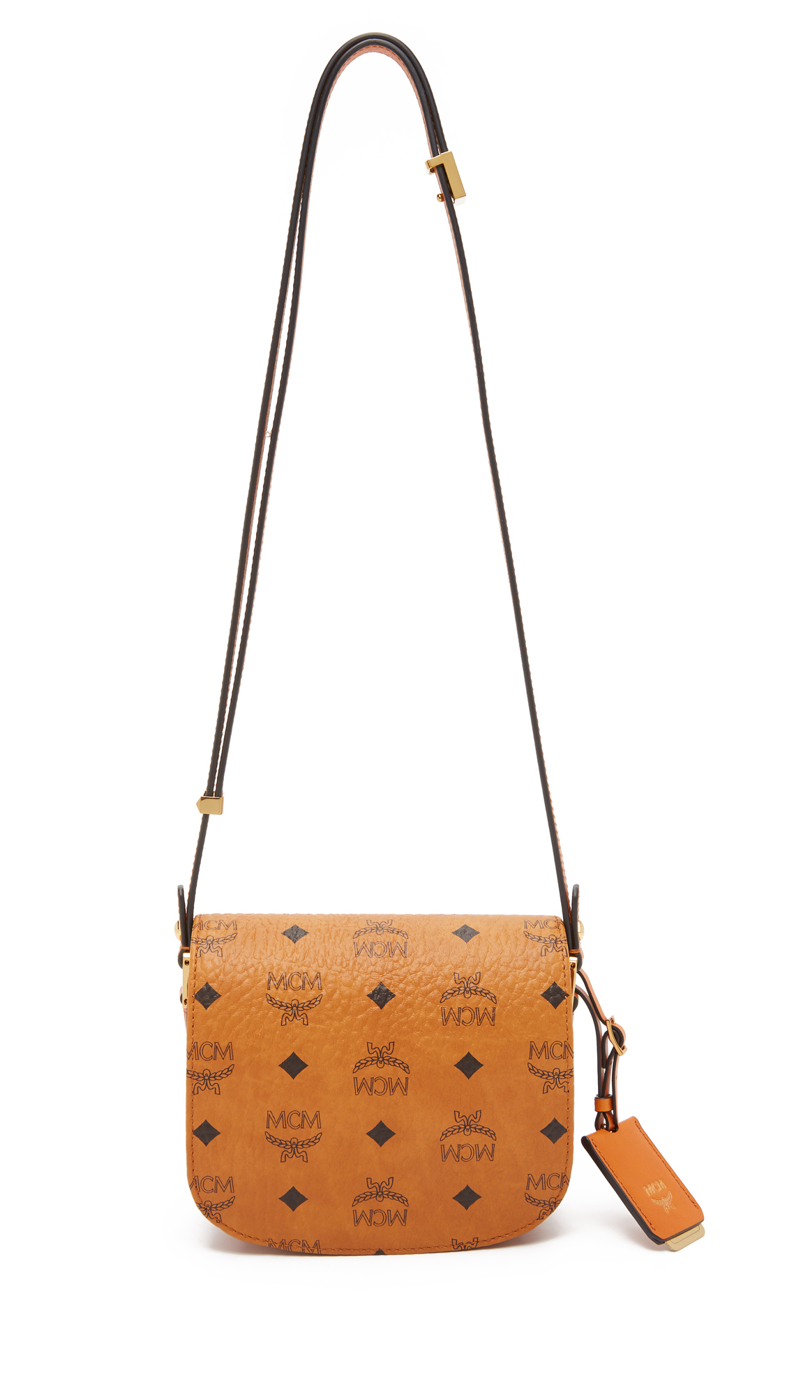 MCM Mini Patricia Saddle Bag in Brown Lyst