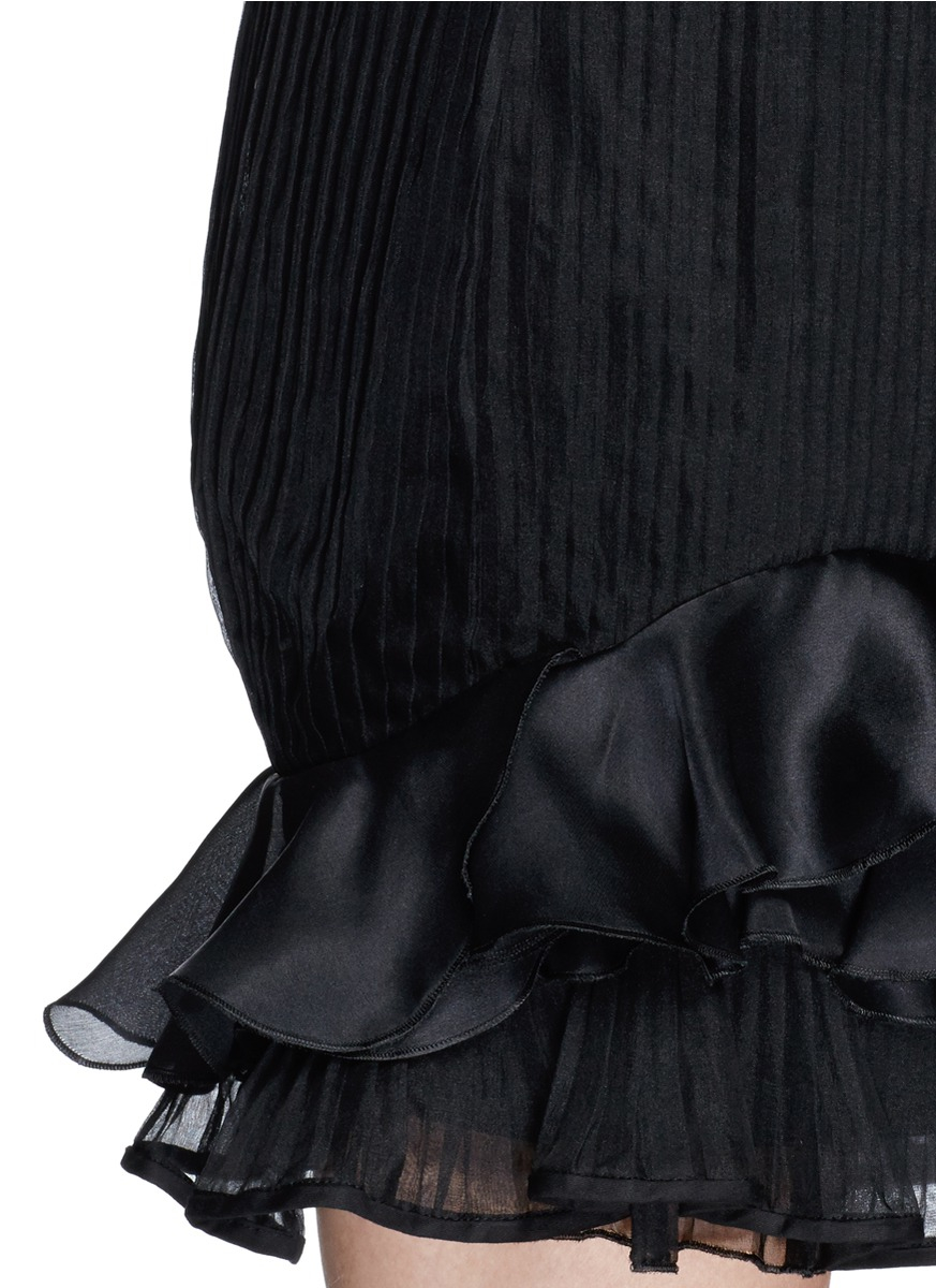 Isabel Marant 'vendel' Ruffle Layer Pleat Organza Skirt in Black - Lyst