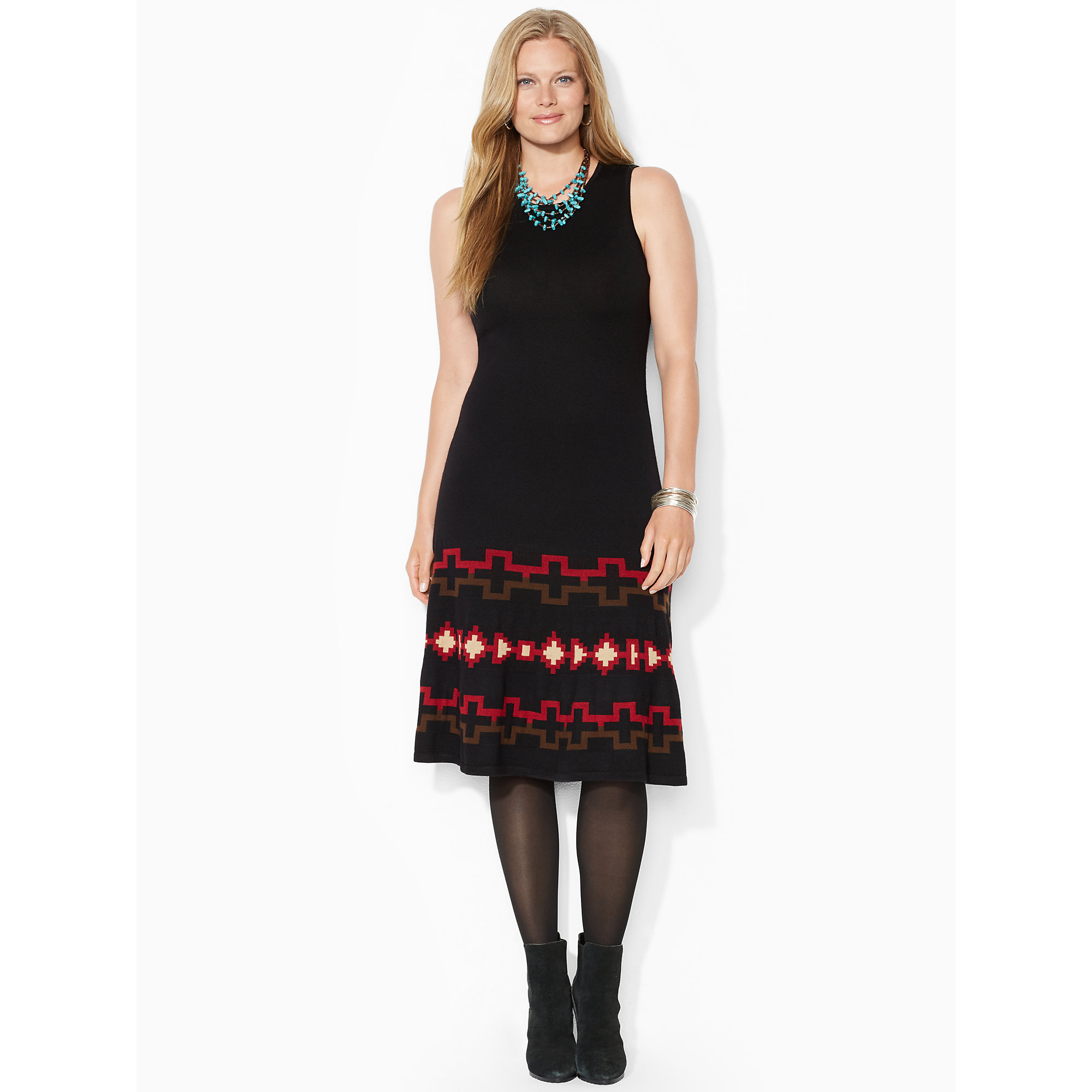 Ralph lauren Wool Sleeveless Sweater Dress in Red Lyst