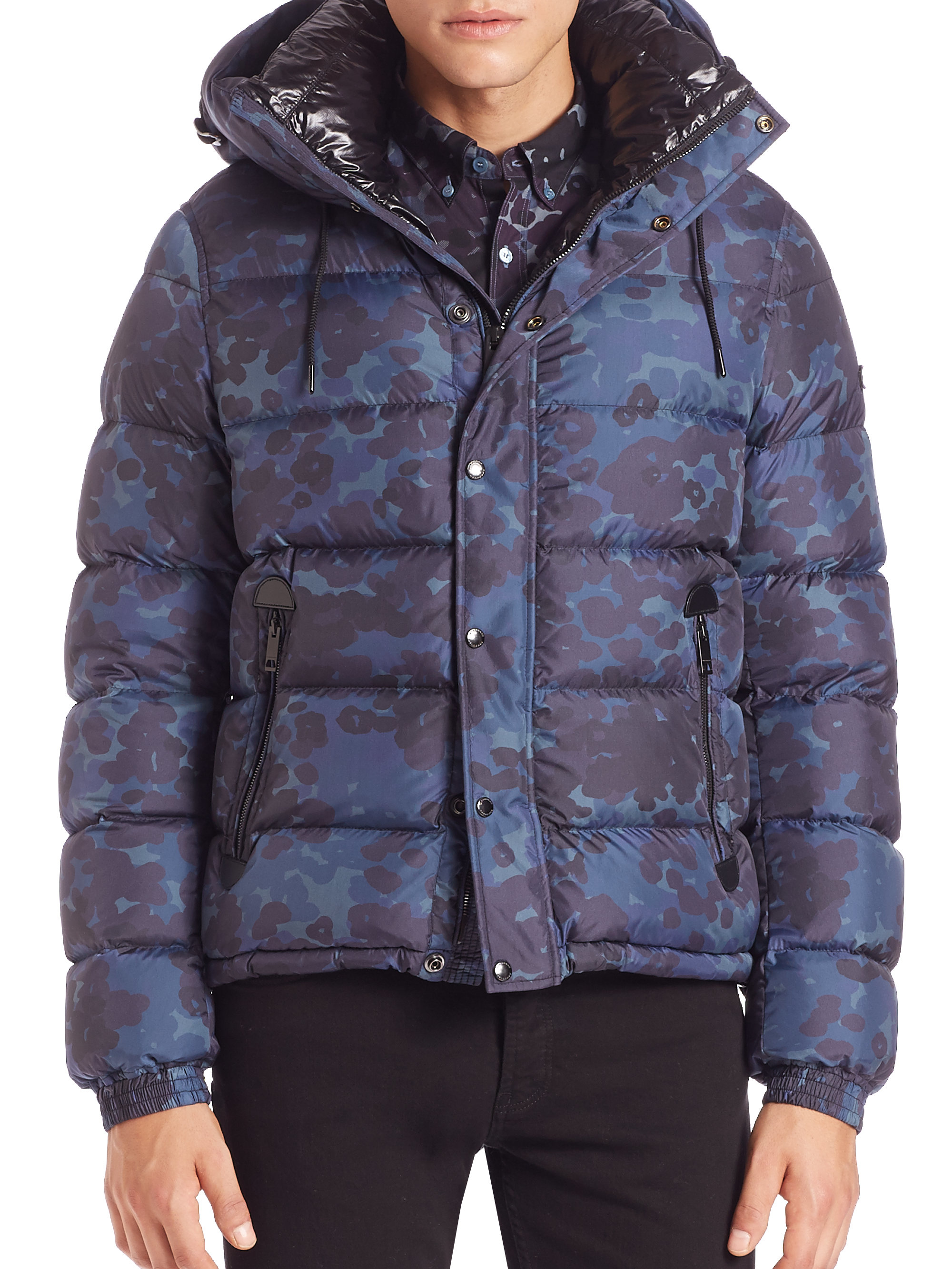 blue camo puffer jacket