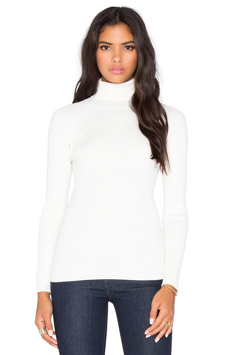 525 America Synthetic Solid Rib Turtleneck Sweater in ...