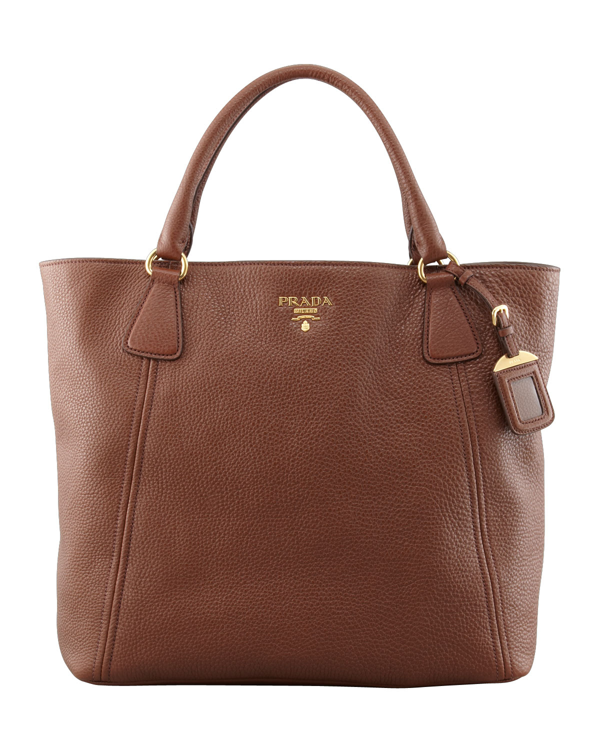 Prada Daino Snaptop Tote Bag in Brown | Lyst