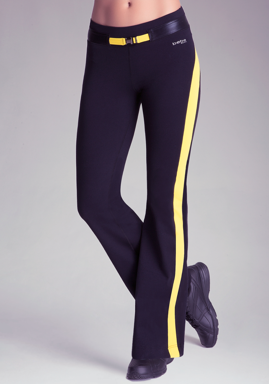 Bebe Sport Belted Pant In Black Lyst