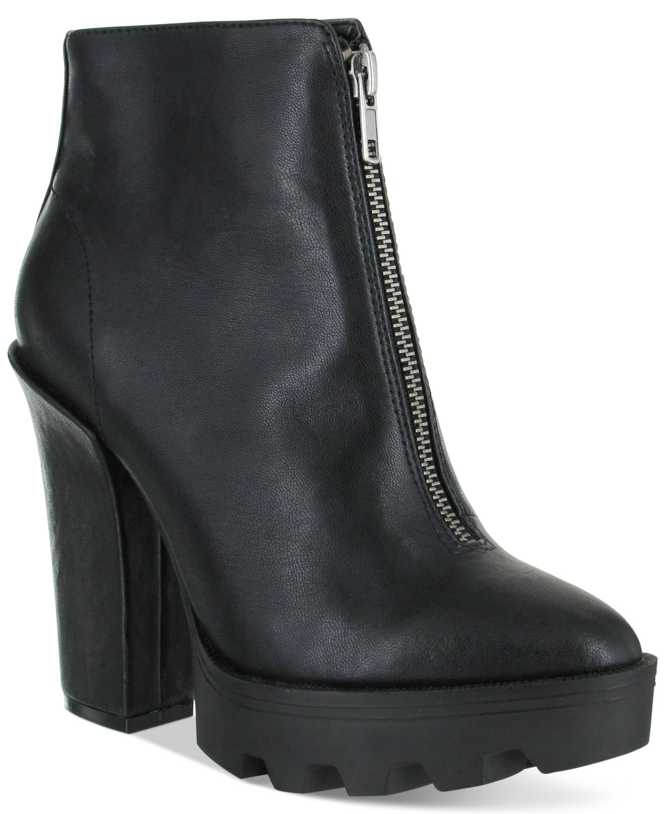 Mia Nata Razor Lug Sole Platform Booties in Black | Lyst